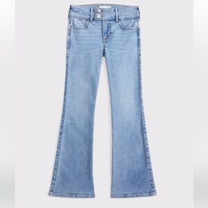 Girls Bow Light Blue Low Rise Bootcut Jeans 9/10 long Abercrombie kids